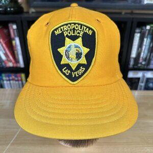 Vintage Hat Las Vegas Metropolitan Police Department Adjustable Yellow